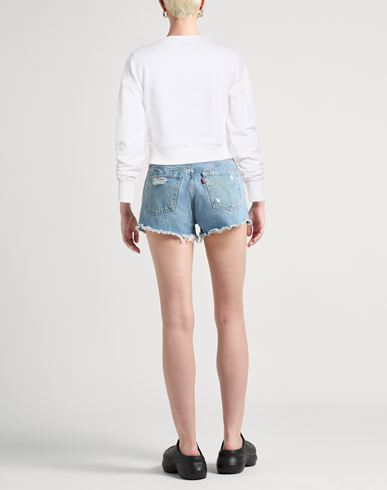 Woman Sweatshirt White Size L Cotton, Elastane