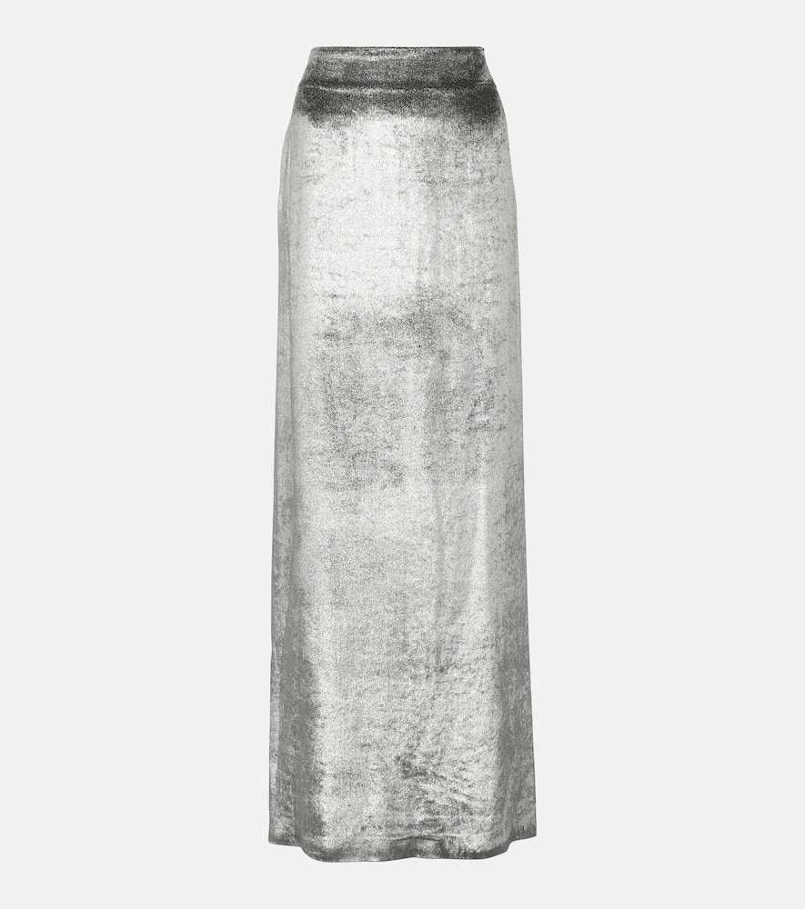 Brunello Cucinelli High-rise velvet maxi skirt