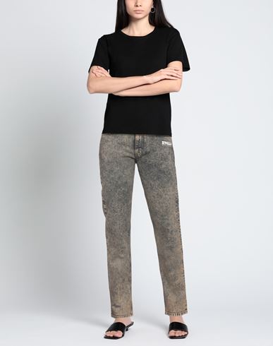Woman Jeans Khaki Size S Cotton, Elastane