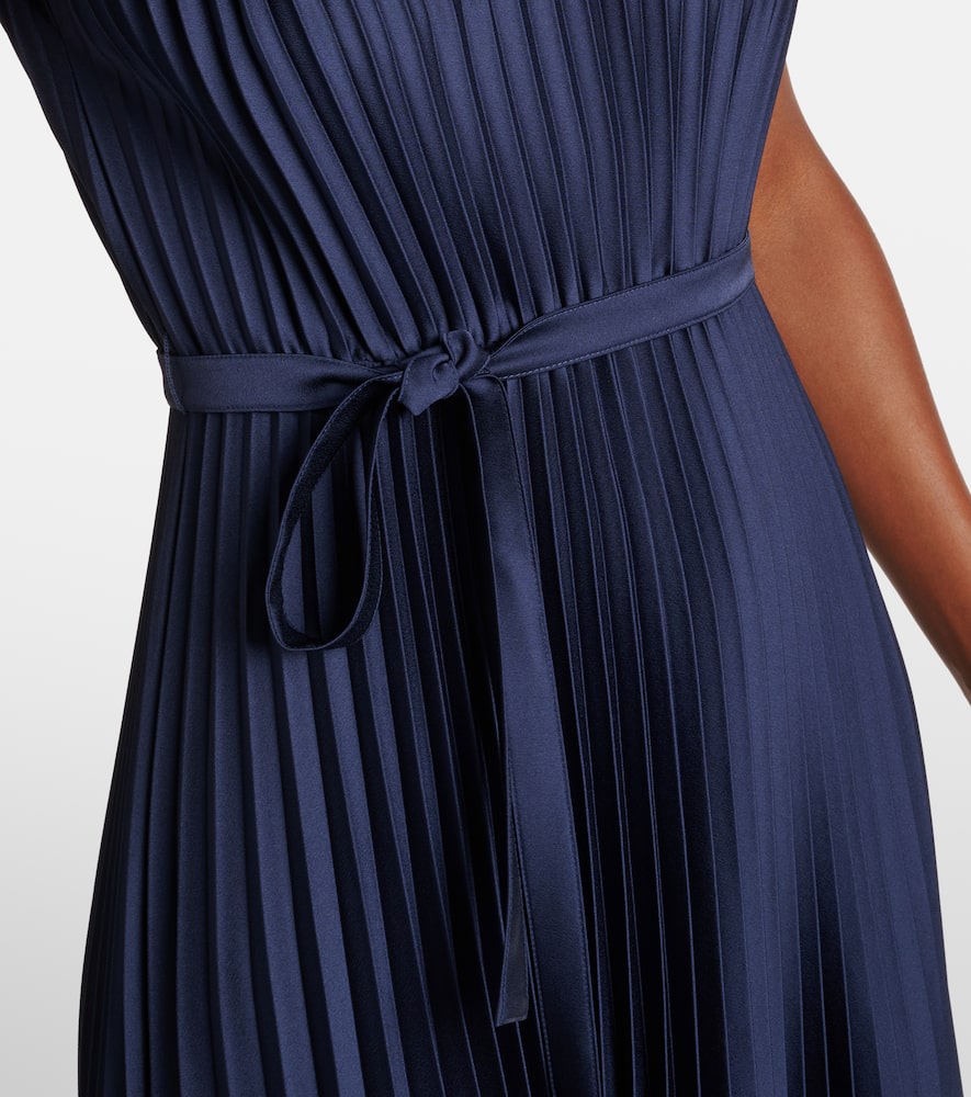 Volta plissé belted crêpe midi dress