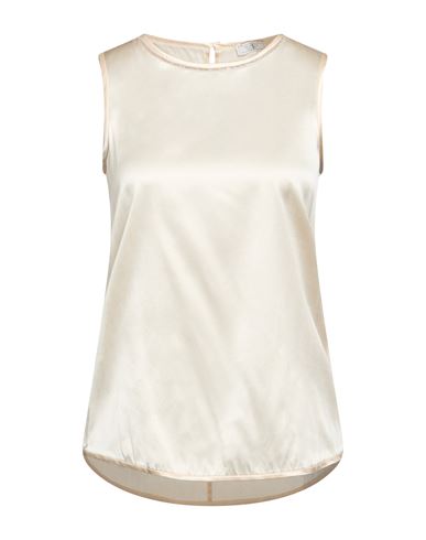 Woman Top Cream Size 0 Silk, Elastane