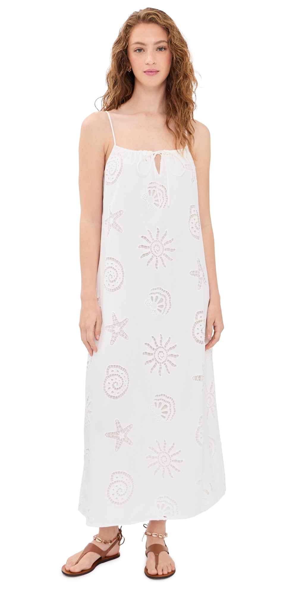 O. p.t Genevieve Cotton Dress Seashell Eyelet