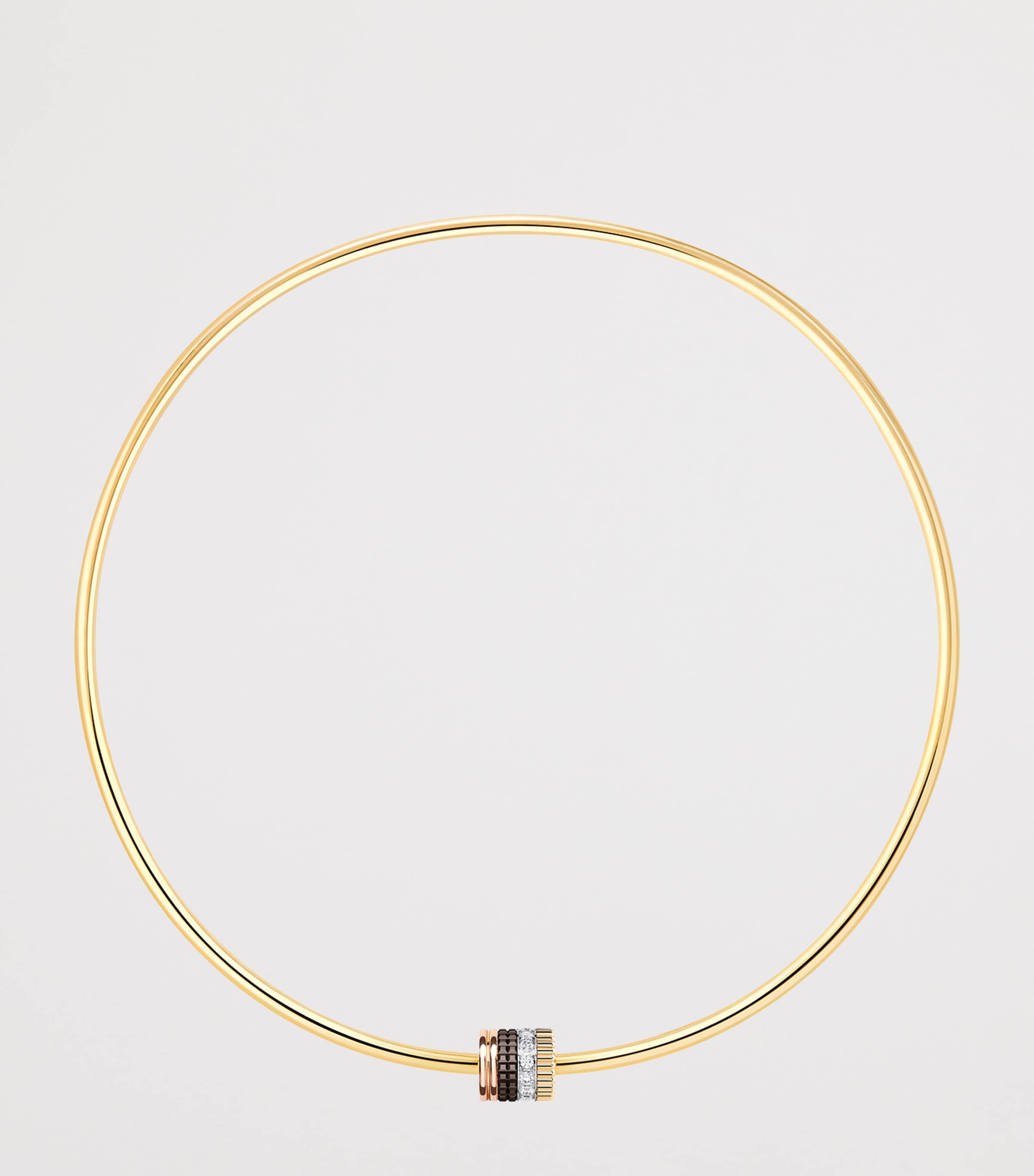 Boucheron Small Mixed Gold and Diamond Quatre Classique Necklace
