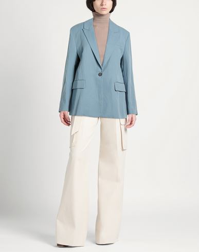 By Slowear Woman Blazer Slate blue Size 2 Lyocell, Linen