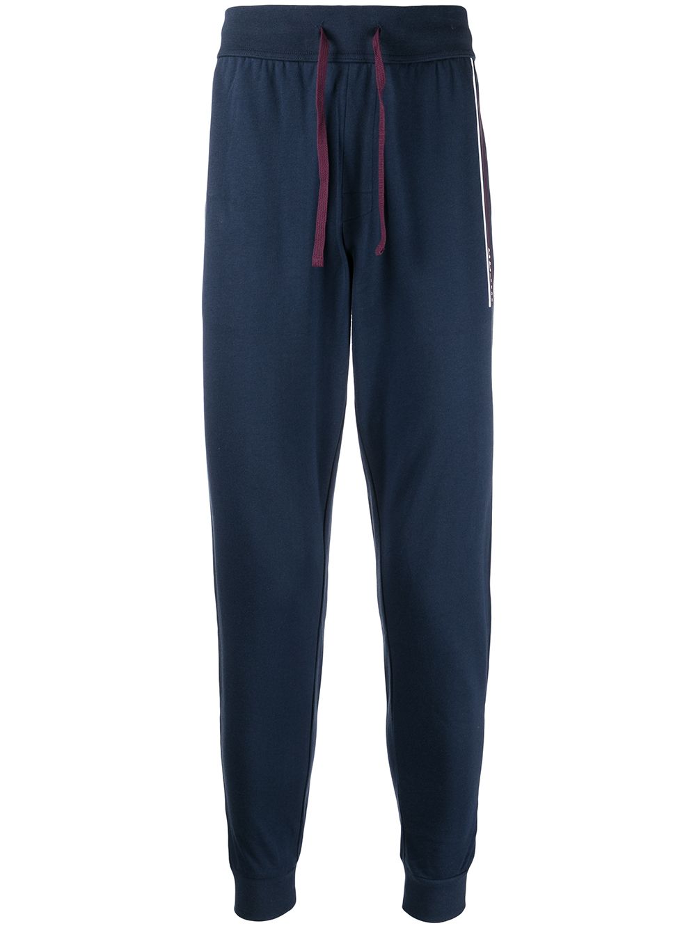 Slim-fit cotton track pants - Blue