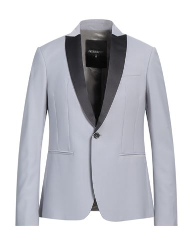 Patrizia Pepe Man Blazer Light grey Size 36 Polyester, Virgin Wool, Elastane
