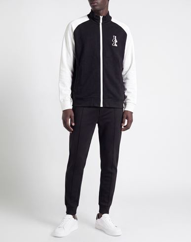 Man Sweatshirt Black Size L Cotton