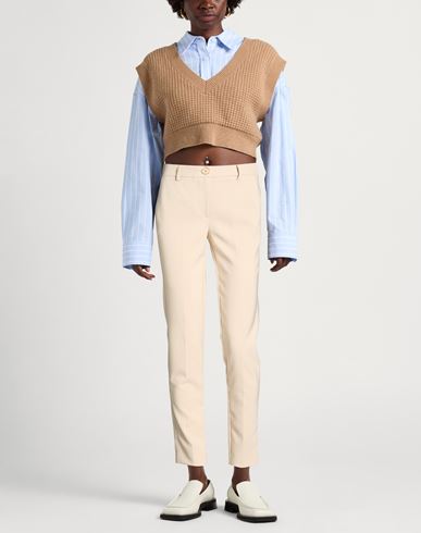Woman Pants Beige Size 12 Polyester, Elastane