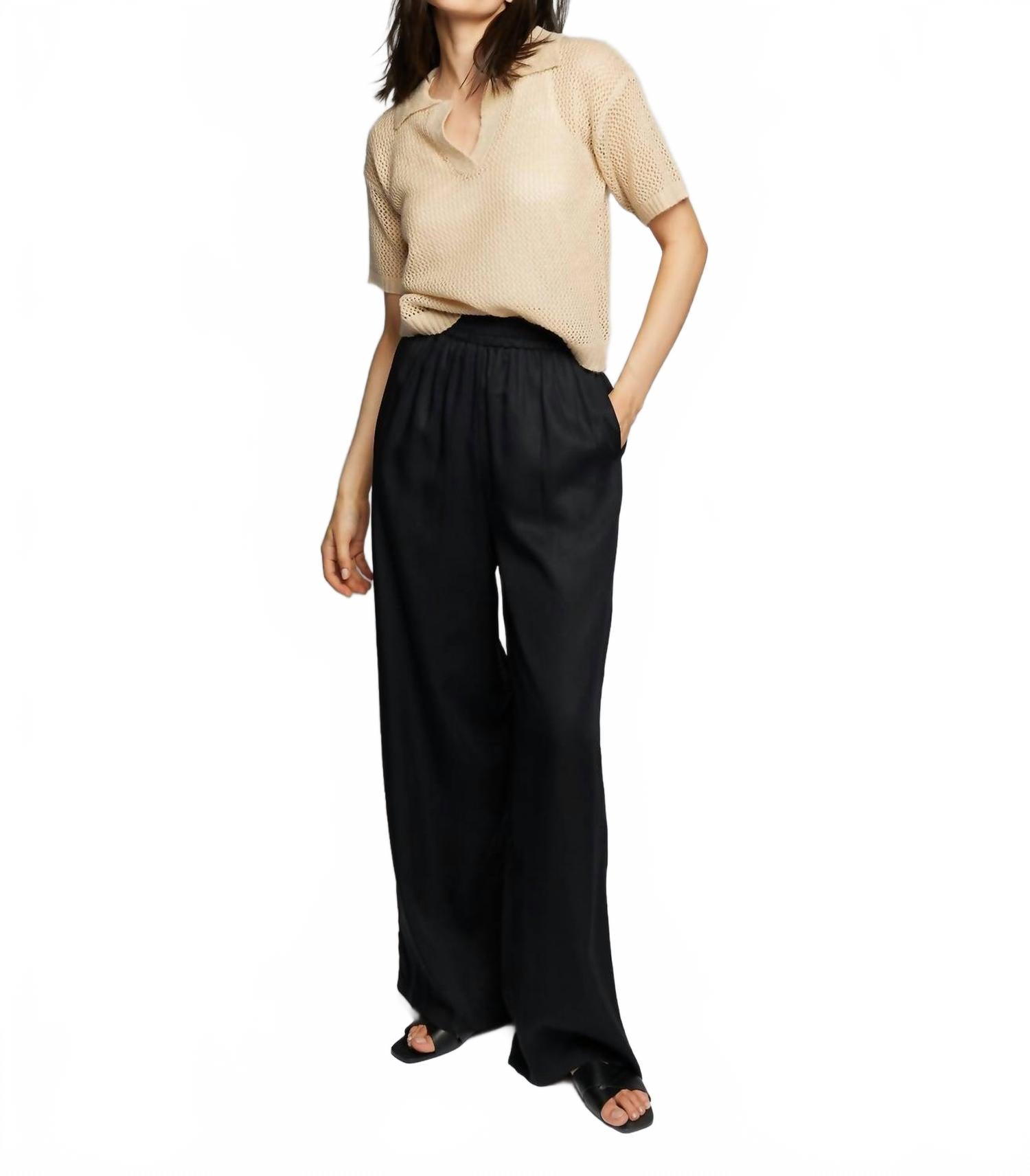Winnie Open Knit Top In Oatmeal