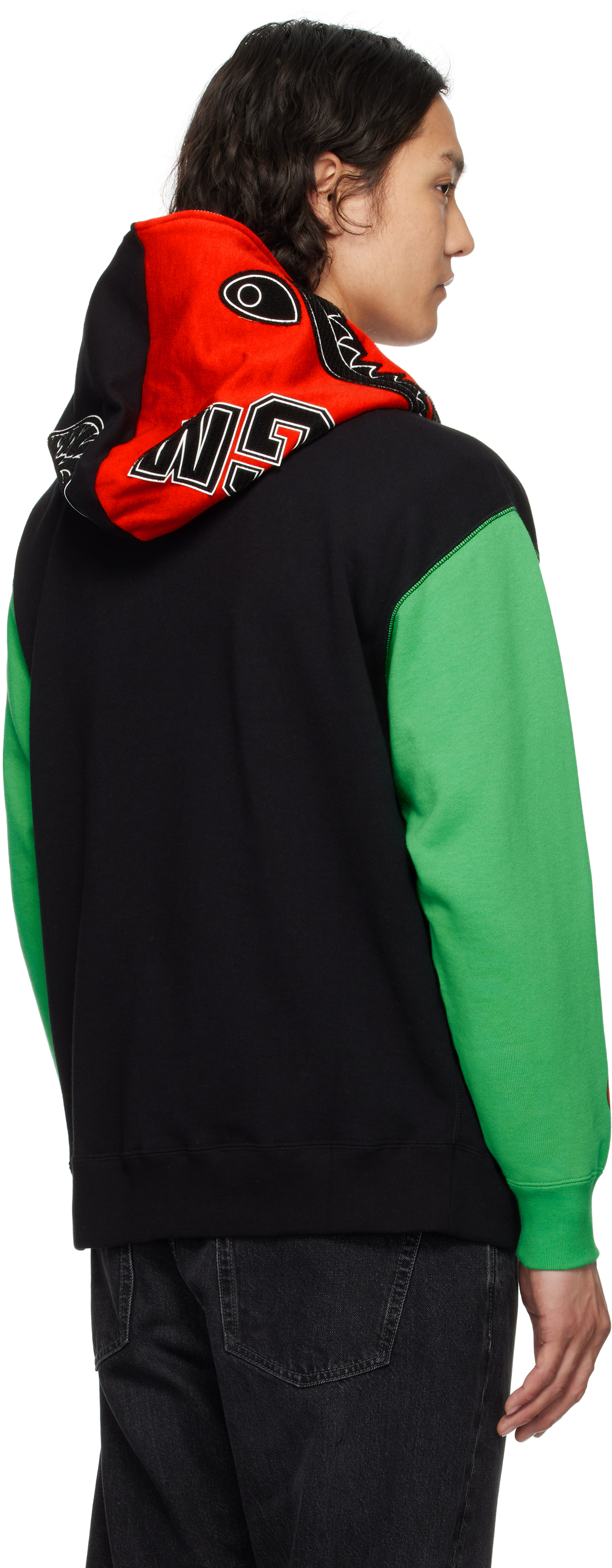 Black & Green United Arab Emirates Shark Full Zip Hoodie