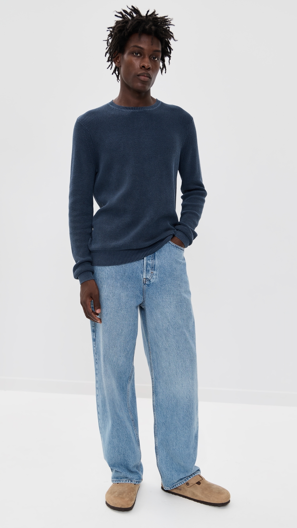 Sunwashed Crew Neck Sweater Blue Nights