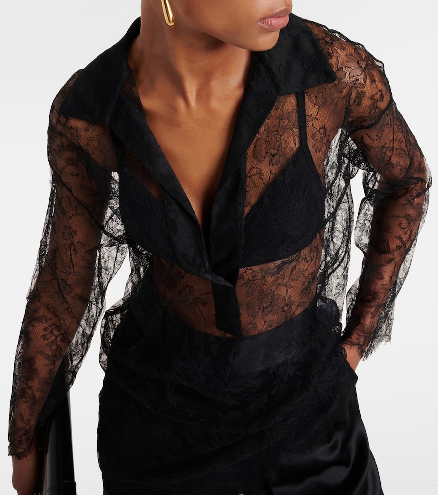 Lucie floral lace silk top