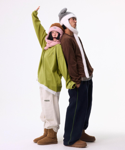 Check Layered Sweatshirt Olive