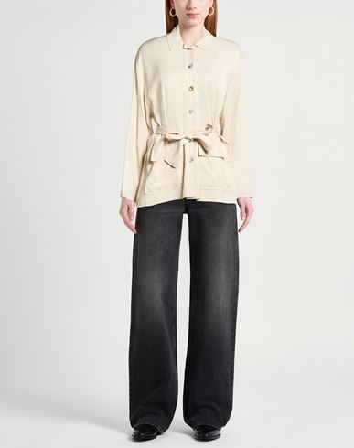 Woman Jacket Ivory Size M Viscose