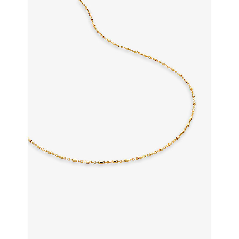 Womens Yellow Gold 18ct Yellow Gold-plated Vermeil Sterling-silver Station Chain Necklace 