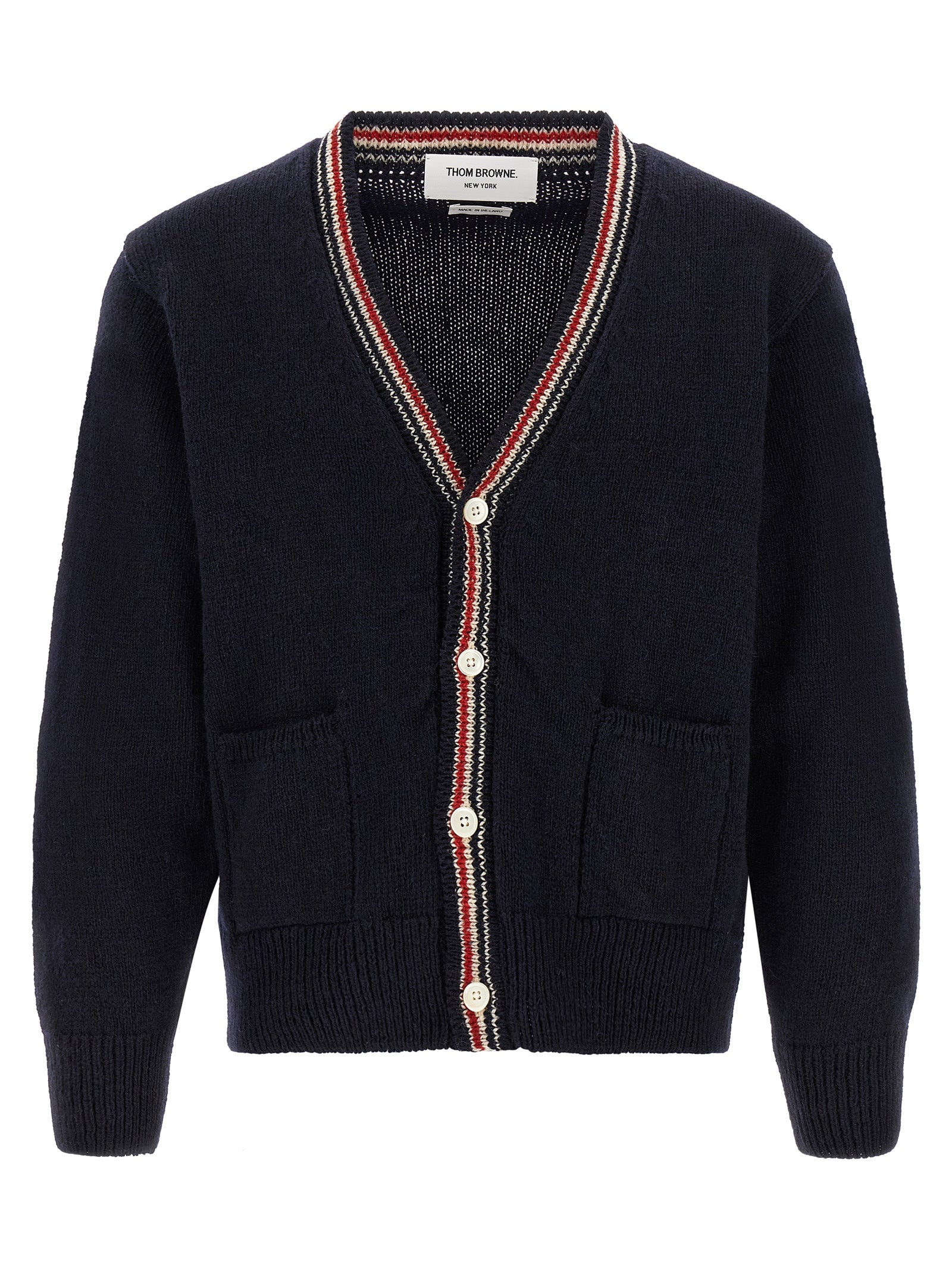 Wool and Mohair Blend Cardigan — Navy