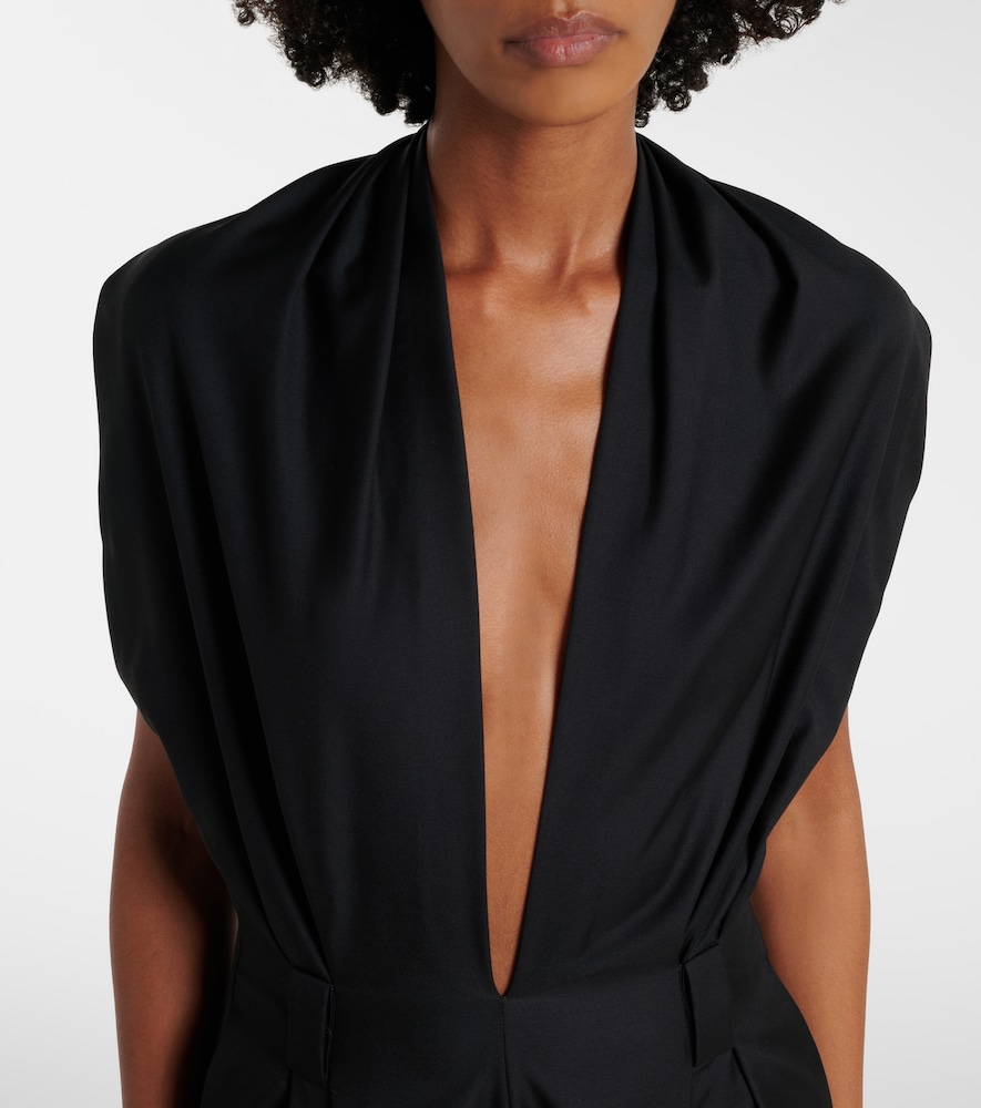 Halterneck virgin wool jumpsuit