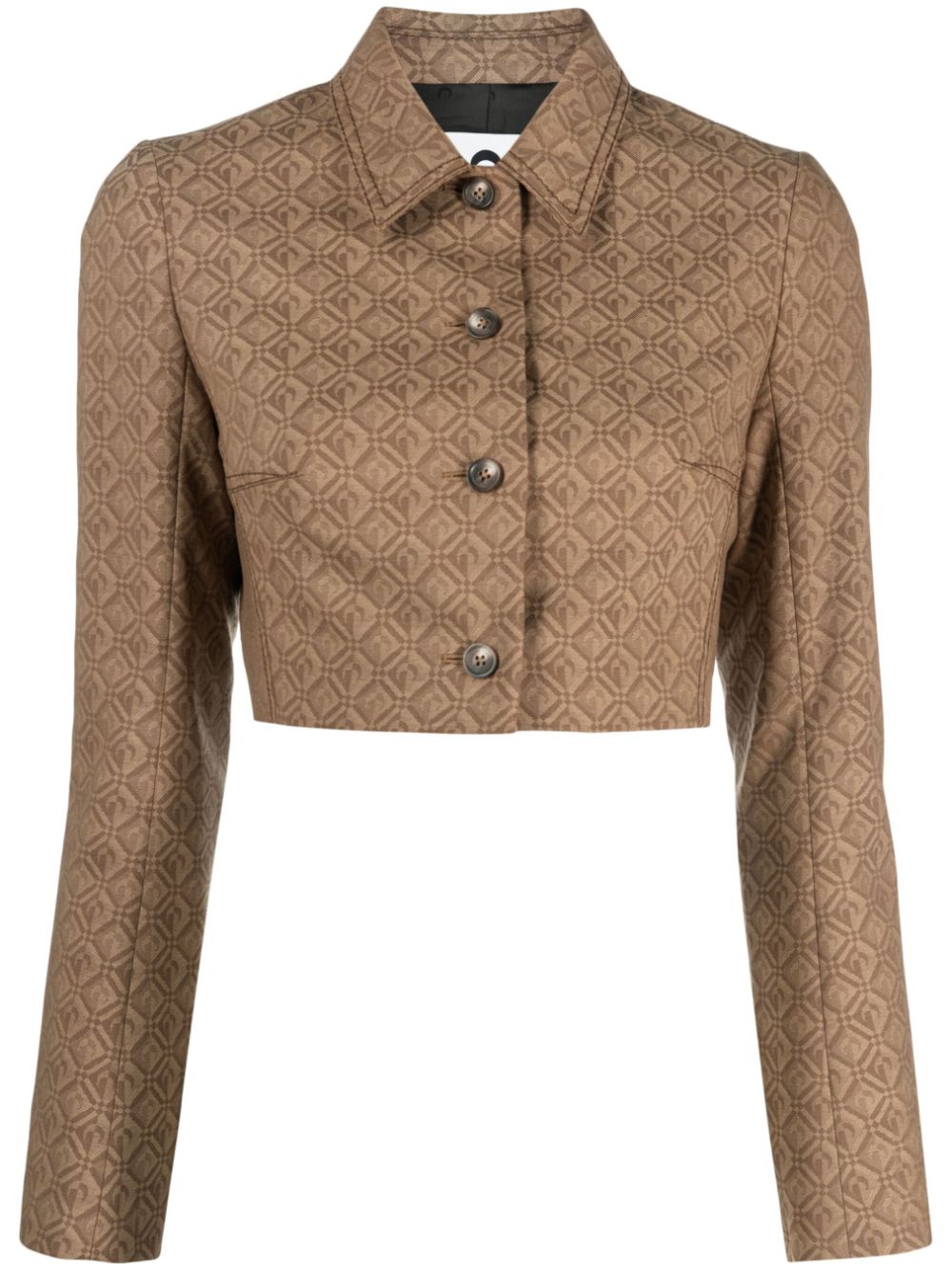 Moon Diamant jacquard cropped jacket - Brown