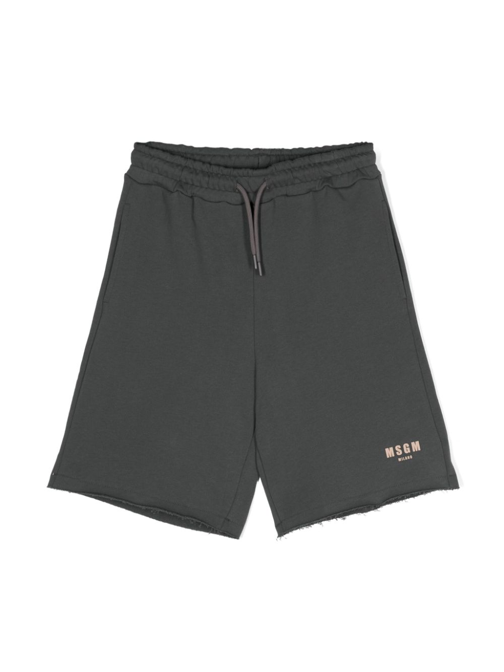 Distressed finish cotton shorts - Grey