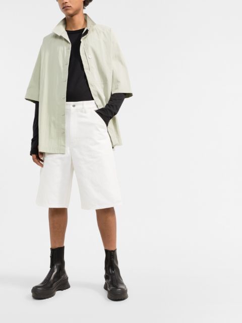 High-waisted A-line bermuda shorts