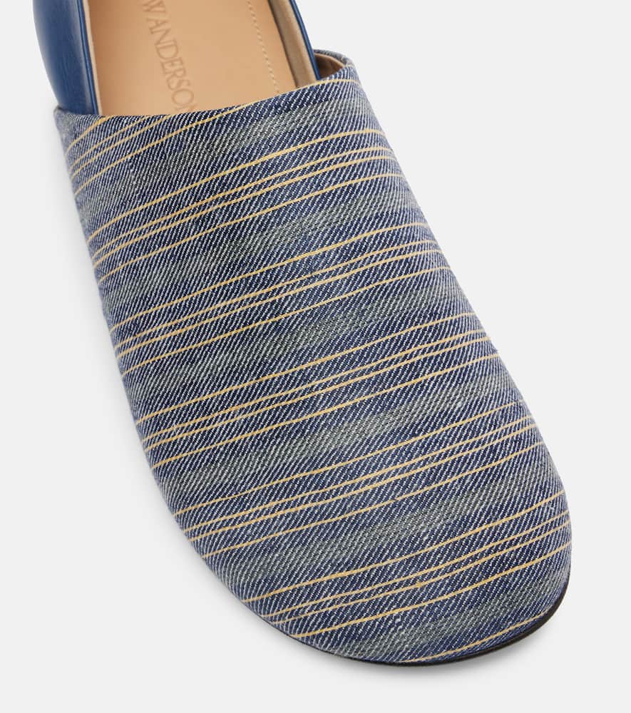 Leather-trimmed slip-on shoes