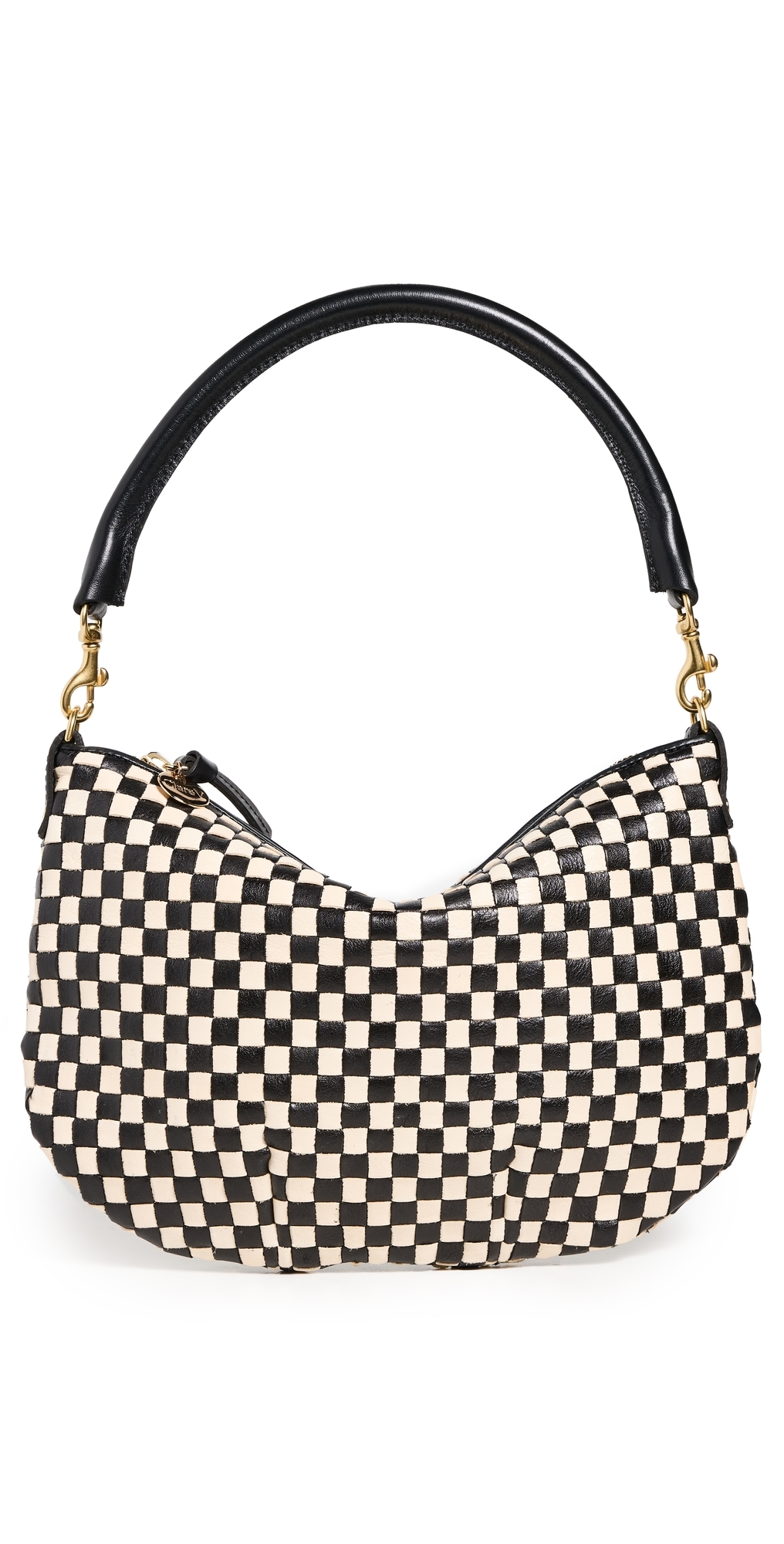 Petite Moyen Messenger Bag Black & Cream Woven Checker One Size