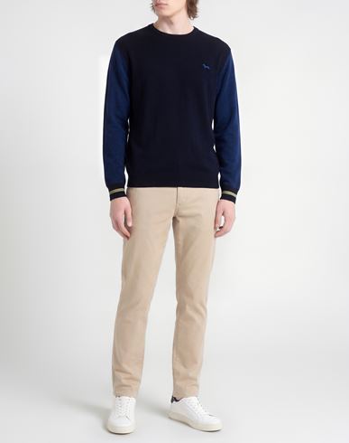 Man Sweater Midnight blue Size 4XL Cotton, Polyamide, Viscose, Wool