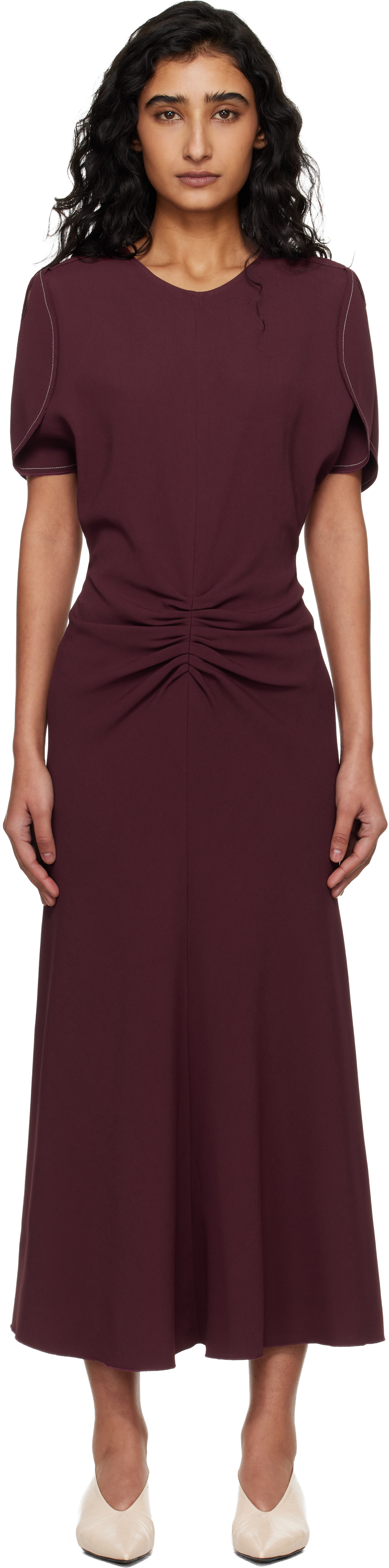 Burgundy Bela Midi Dress