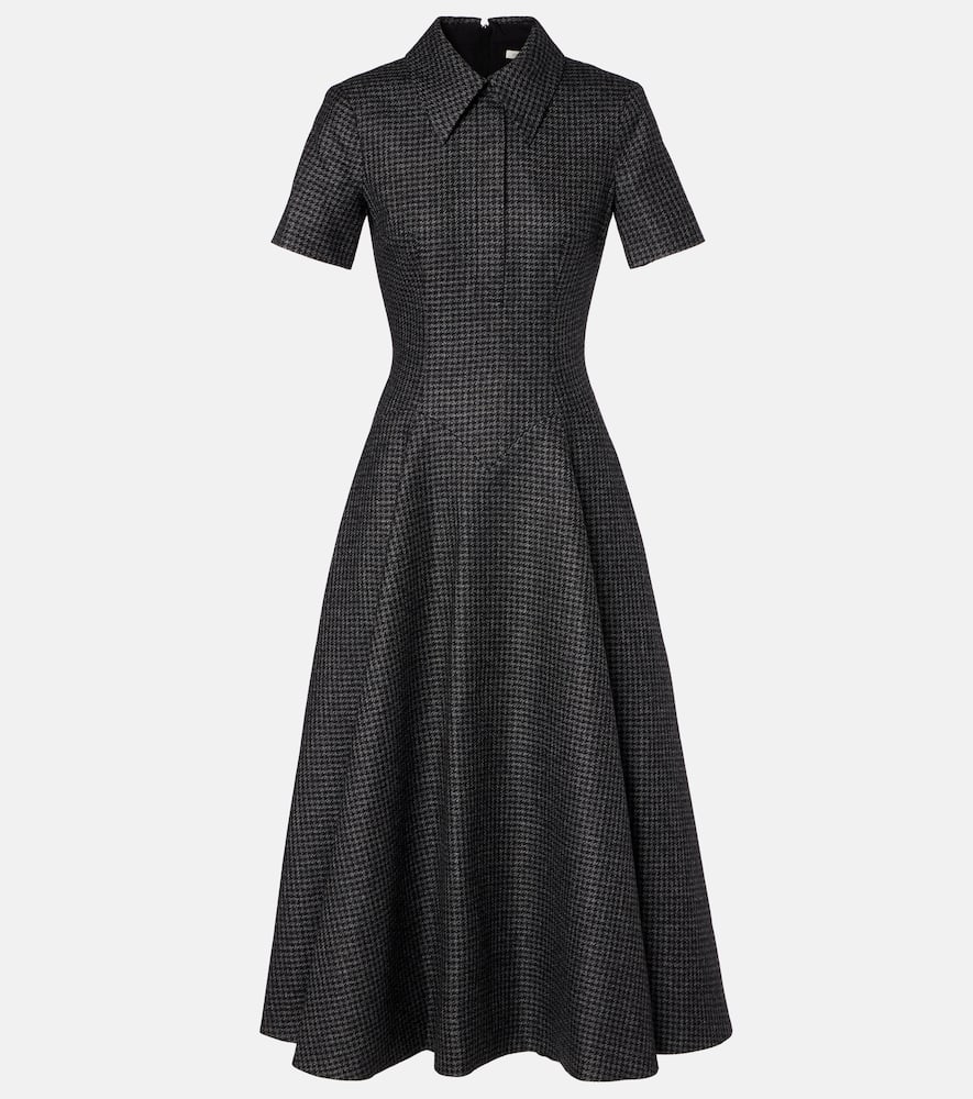 Jody houndstooth wool-blend midi dress