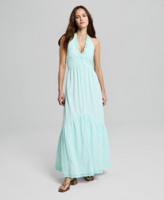 Now This Womens Cotton Crochet Trim Maxi Dress Macys Exclusive