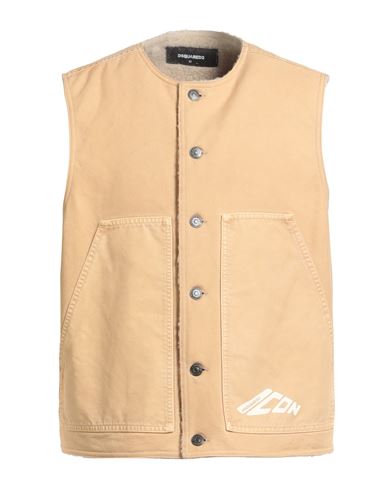 Man Vest Beige Size 40 Cotton