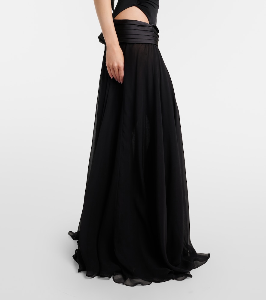 Cutout one-shoulder gown