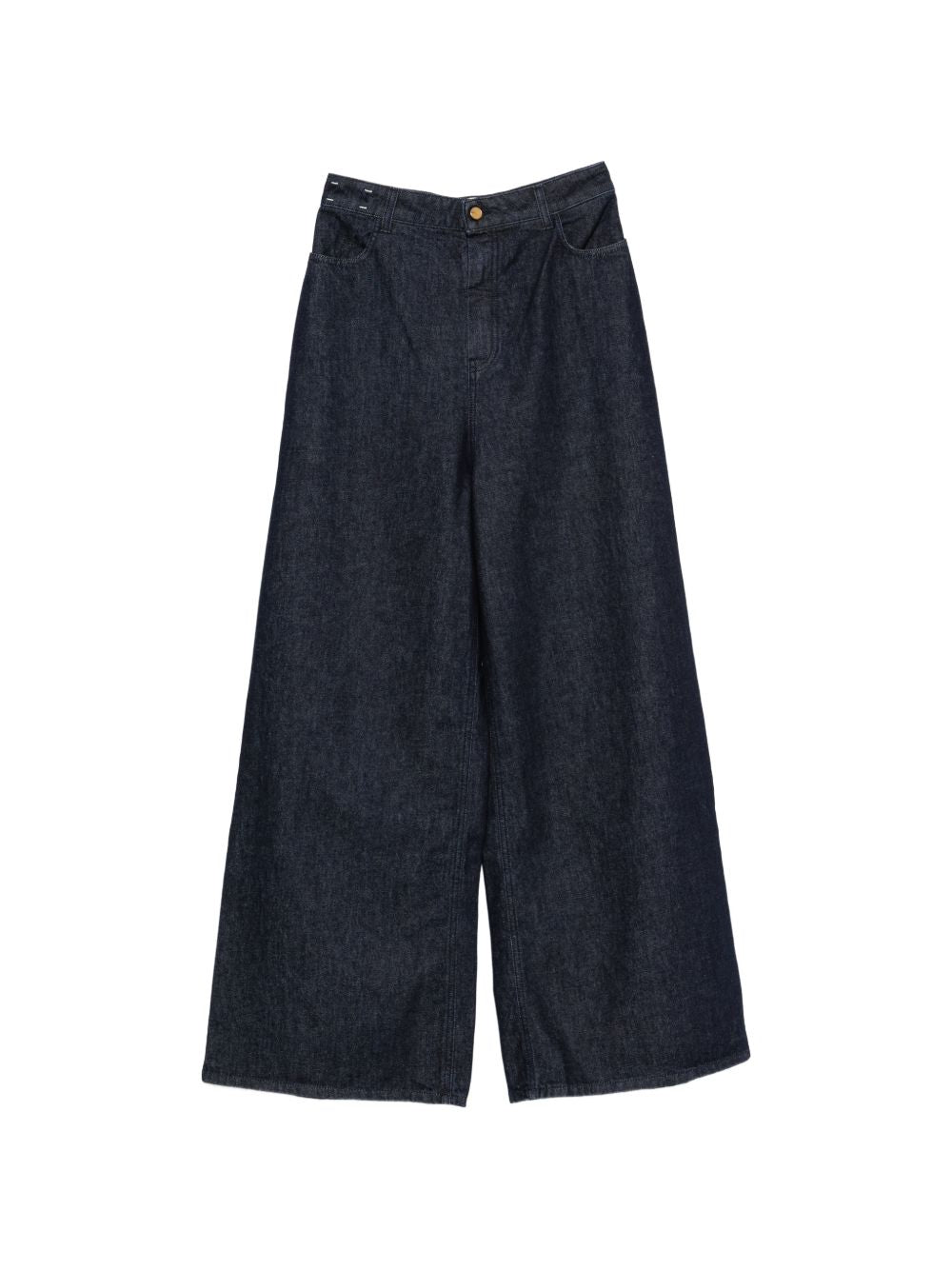 Wide-Leg Denim Jeans — Navy