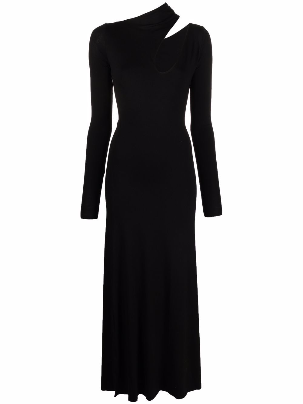 Cut-out detail long-sleeve dress - Black