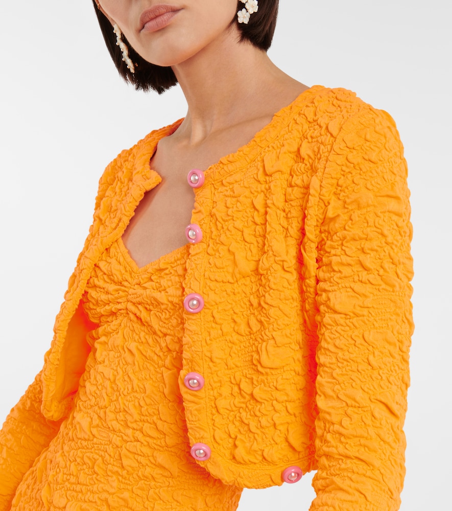 LoveShackFancy Senina crinkled cropped cardigan