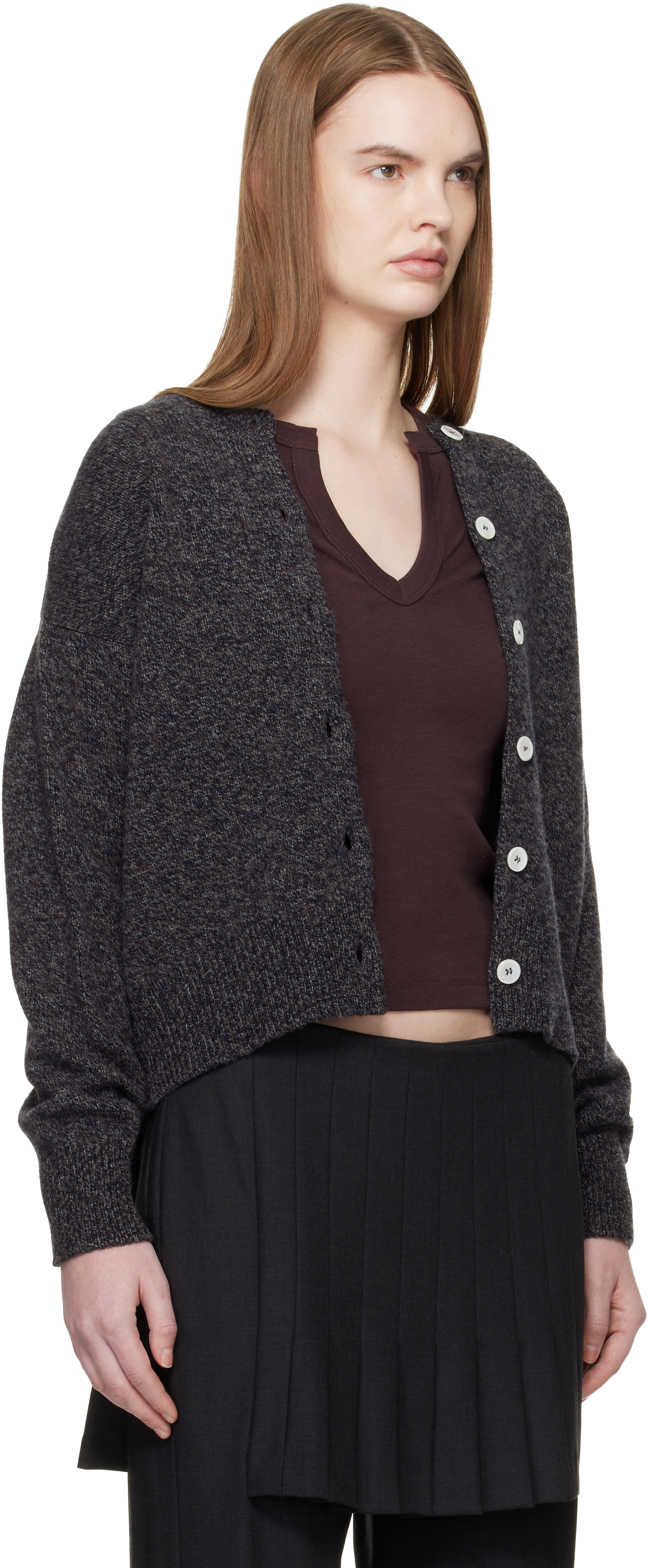 Gray Ada Crewneck Cardigan