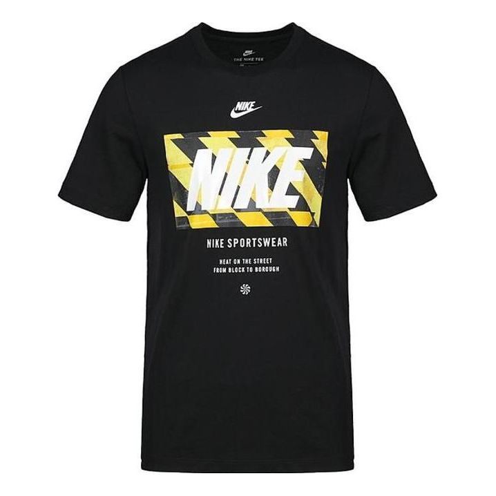Logo Sportswear T-Shirt 'Black Yellow'
