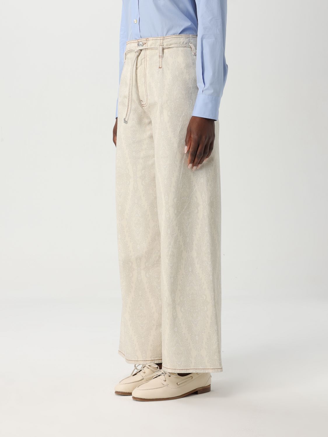 Paisley-print trousers - Neutrals
