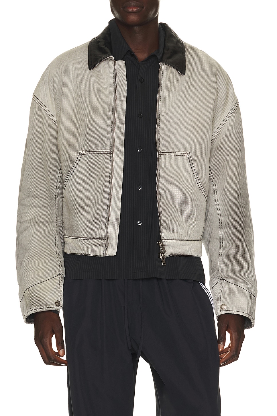 Acne Studios Ohniev Sulphur Fade Jacket in White & Black - Grey. 52 also