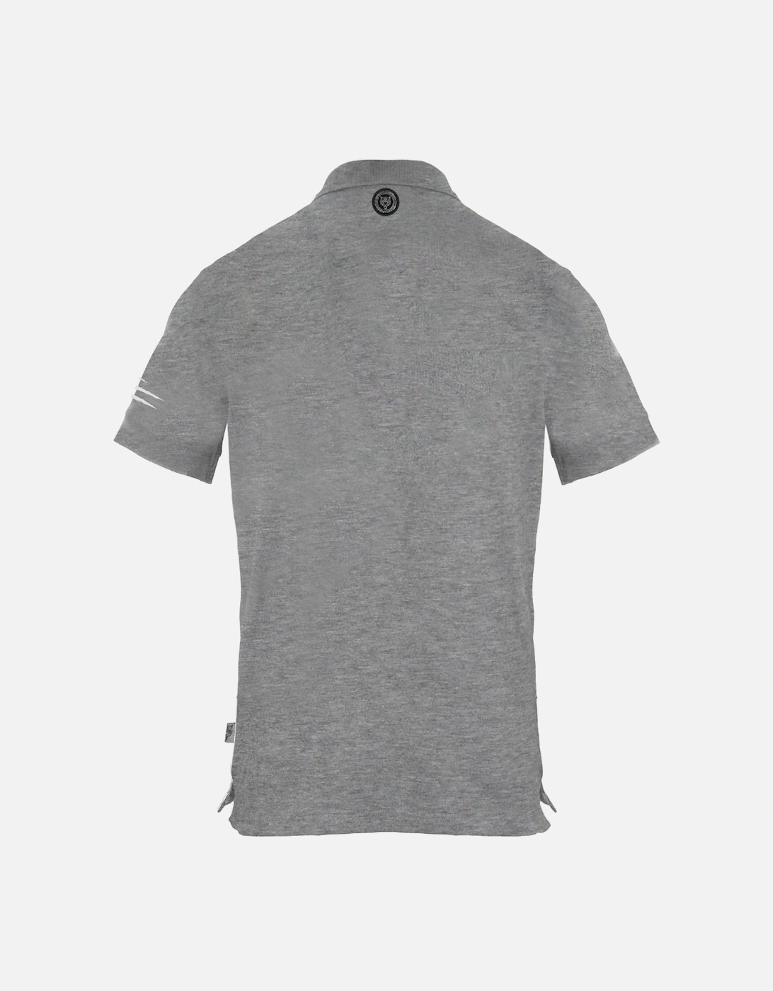 Men's Plein Sport Circle Emblem Logo Grey Polo Shirt - Size: 40/Regular