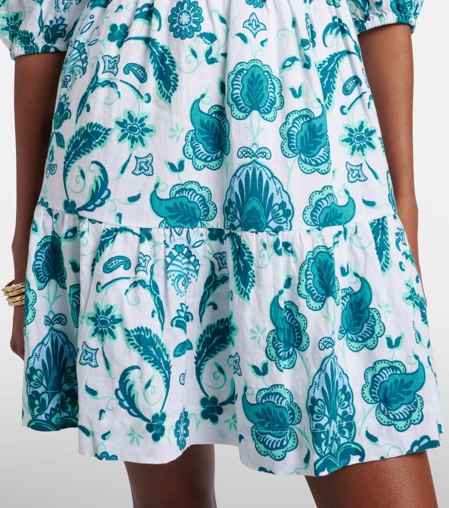 Kos paisley linen minidress