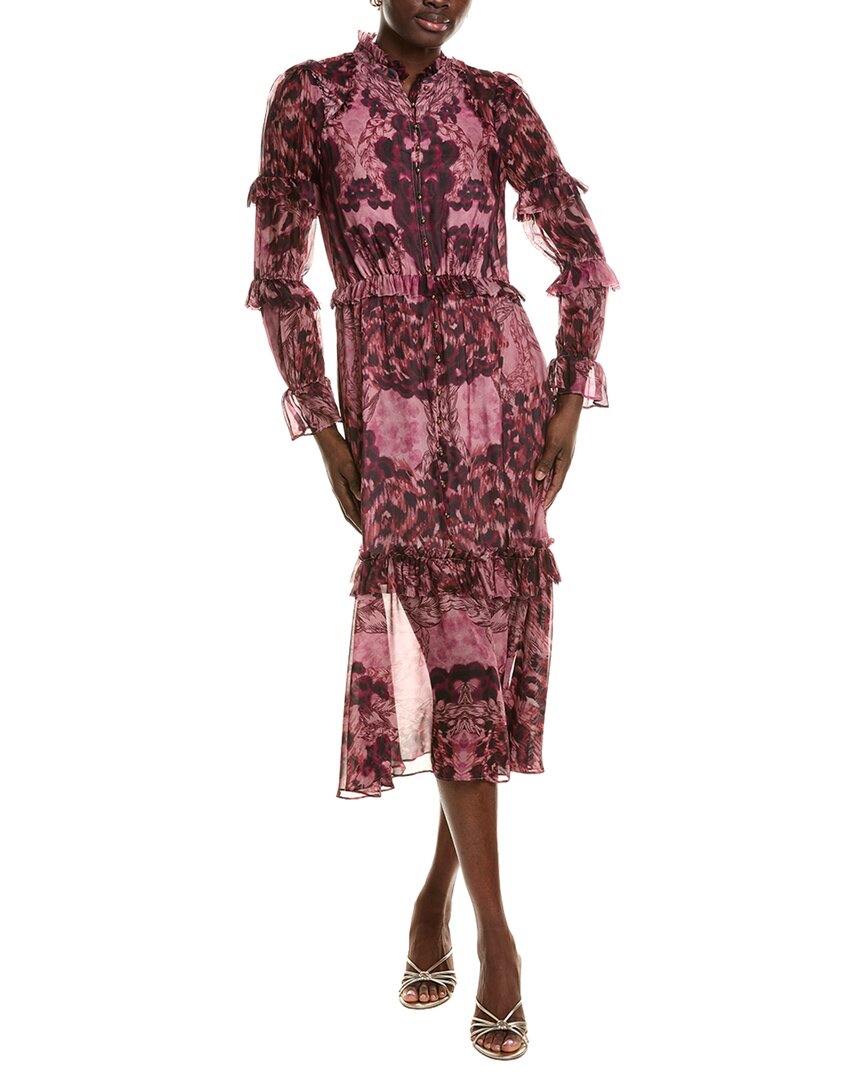 Silk-Blend Midi Dress