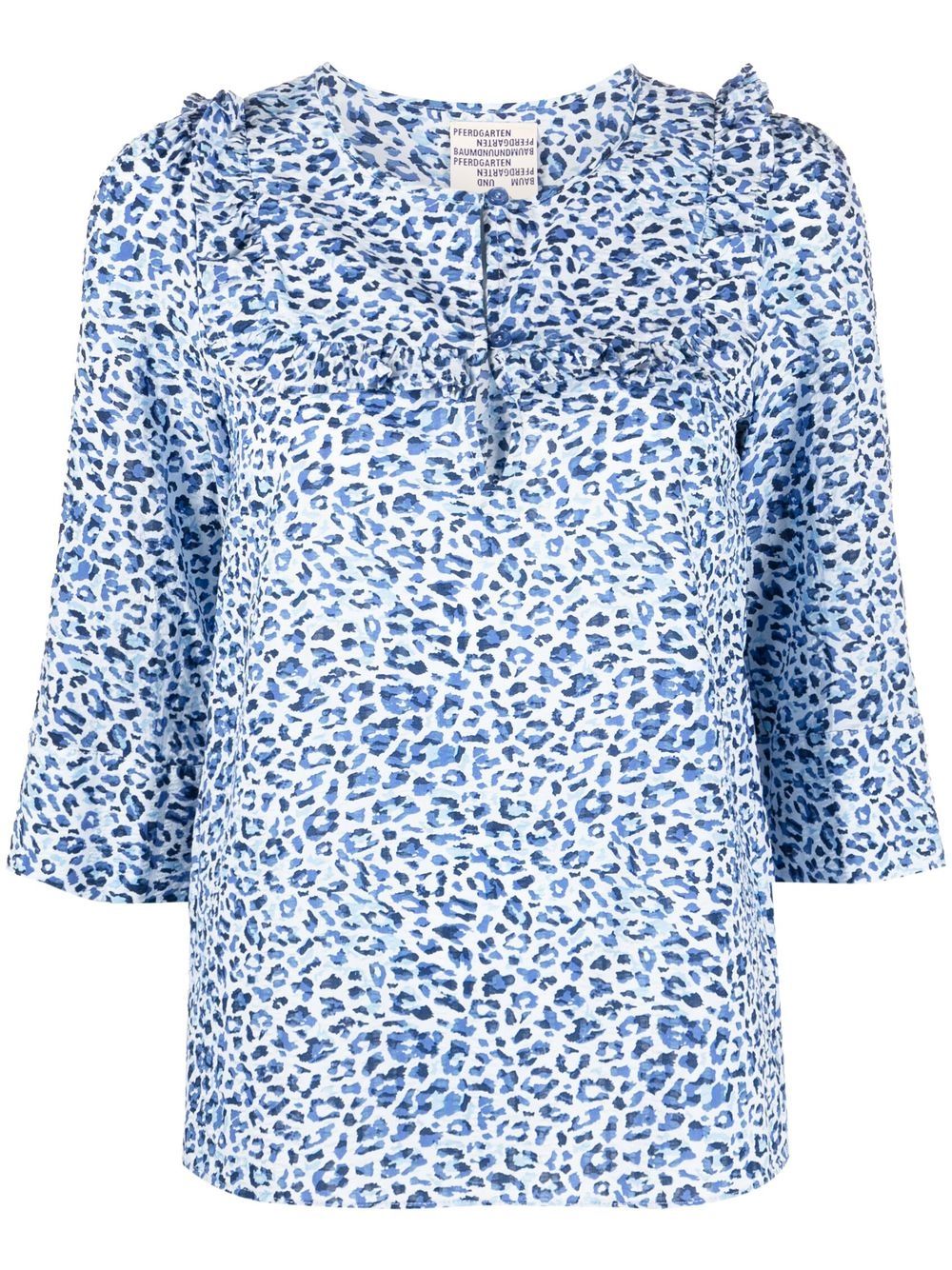 Maple leopard-print organic cotton blouse - Blue