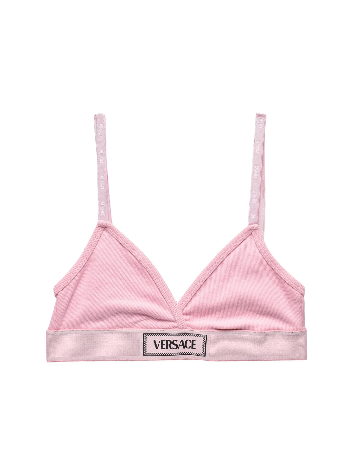 Ribbed Cotton-Elastane Blend Bra With Signature Logo Patch