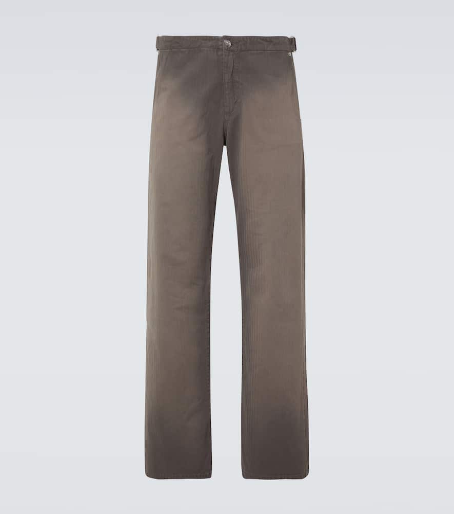 Trucker faded straight jeans