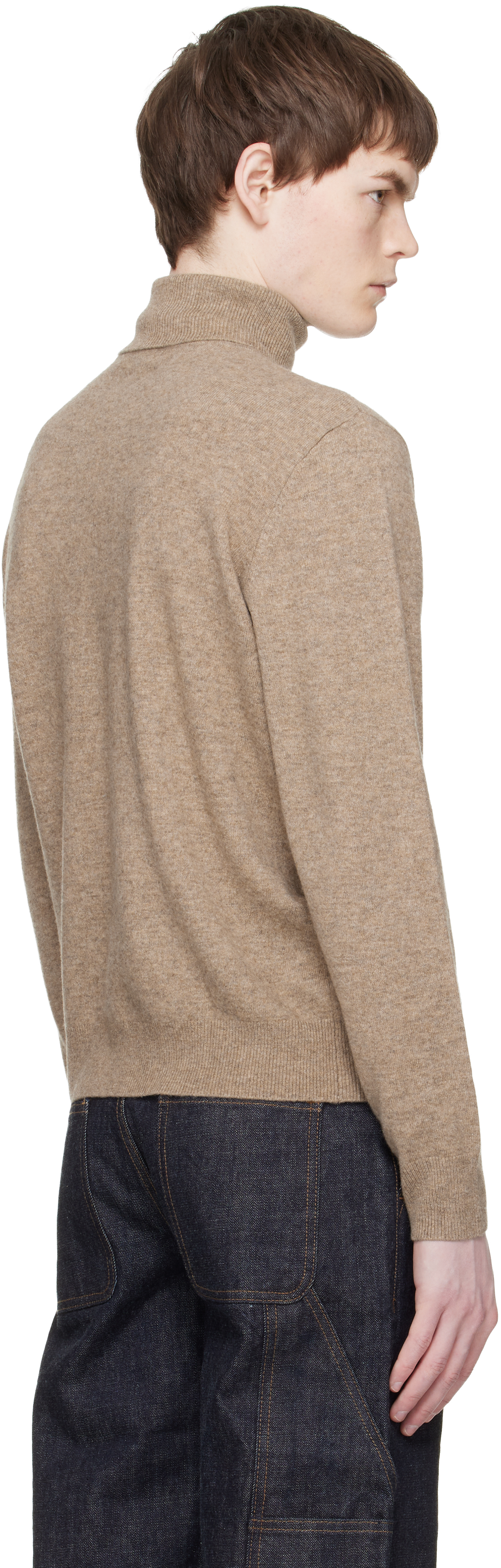 Beige Knit Turtleneck
