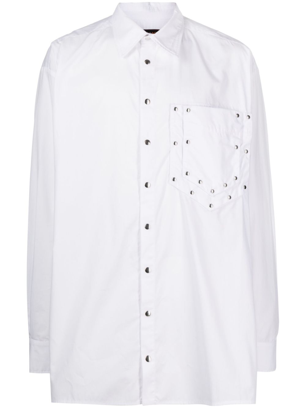 Studded cotton shirt - White
