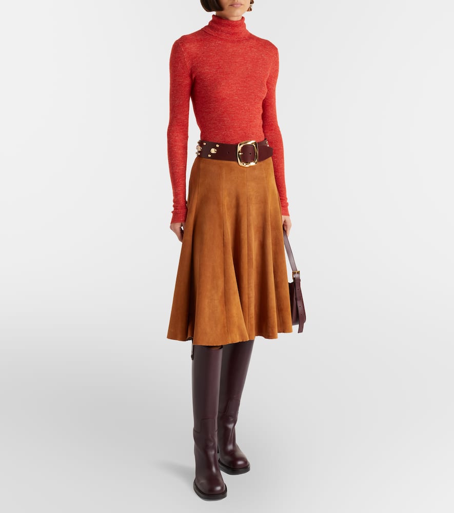 Sabrina suede midi skirt