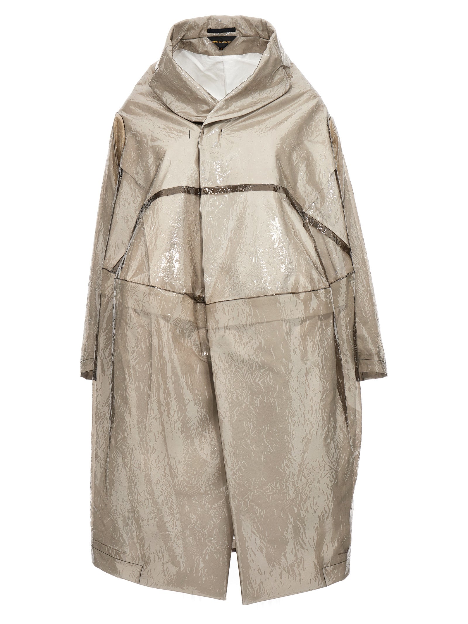 Oversized Polyurethane Trench Coat — Gray