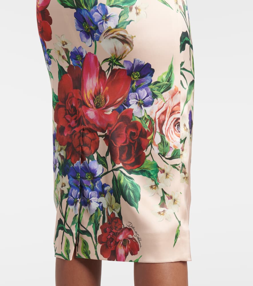 Floral satin midi dress